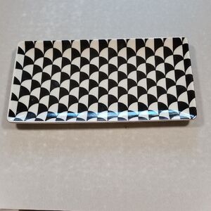 Art Deco Style Geometric Black / White Rectangular Tray NWOT